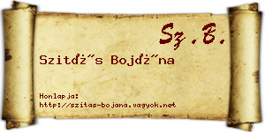 Szitás Bojána névjegykártya